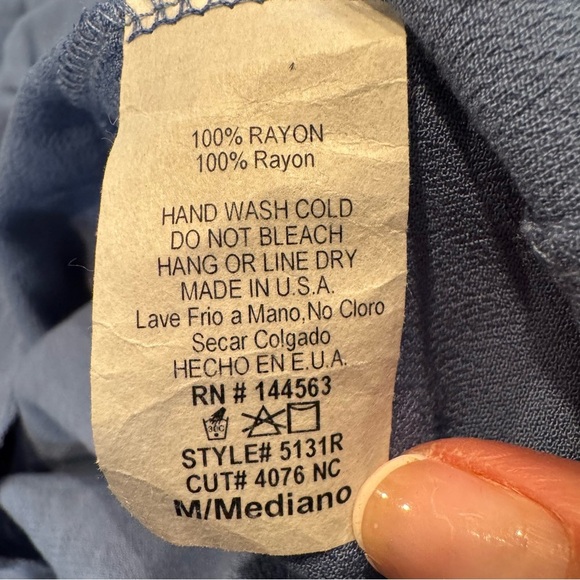 Blue Ruffled Off-Shoulder Romper with Bishop Sleeves - Picture 4 of 4